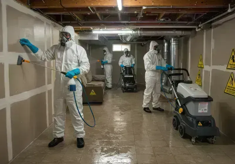 Basement Moisture Removal and Structural Drying process in Glasgow Village, MO